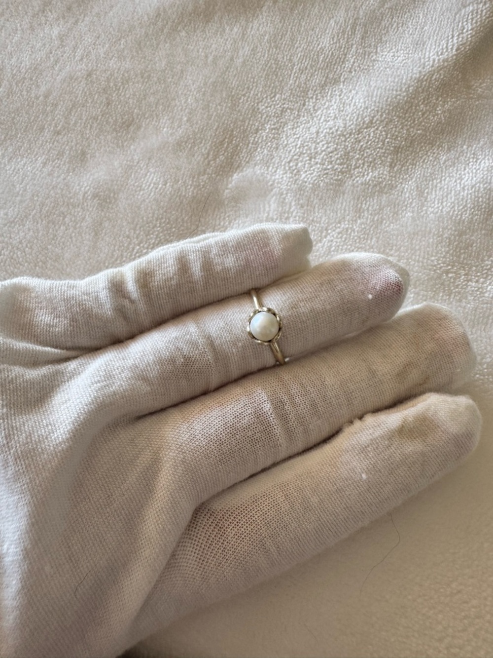 Pandora Sterling Silver Pearl Ring with Decorative Prongs size 6 - Picture 10 of 14